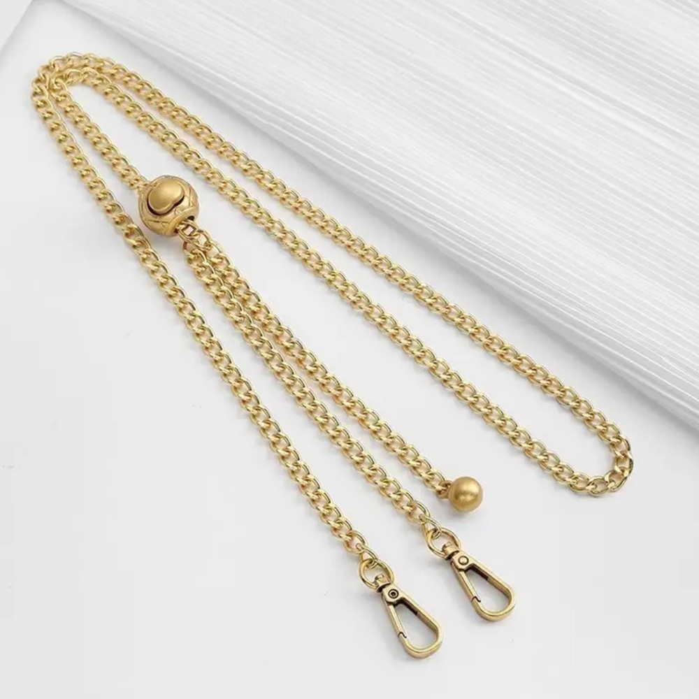 Detachable Replacement Crossbody Bag Strap Gold Metal Ballchain